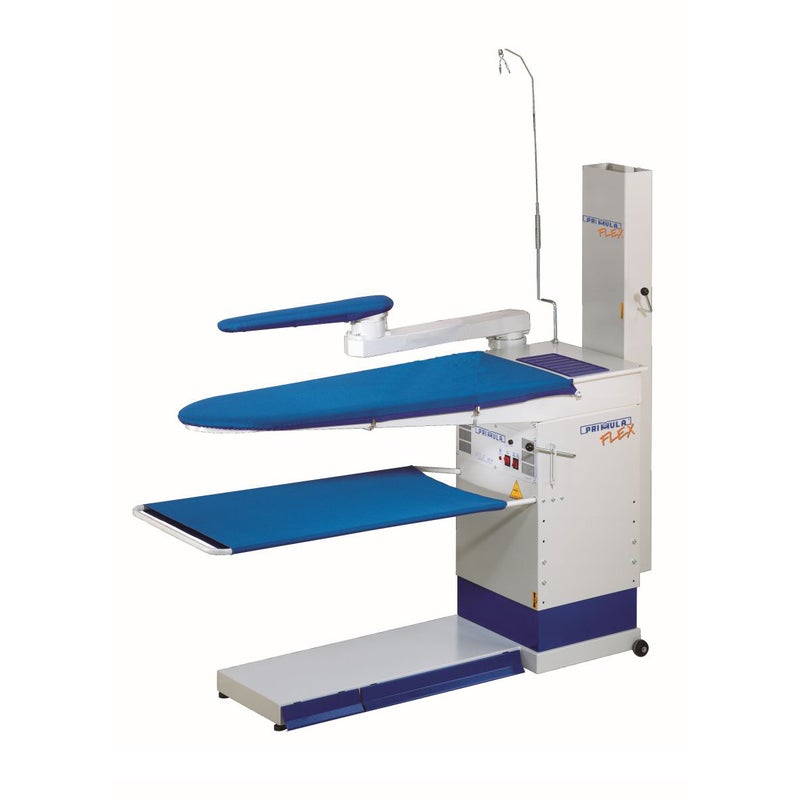 بريمولا طاولة كي الملابس بريمولا فليكس DOB، قابلة لتعديل الارتفاع مع خاصية التسخين والشفط، ذراع دوار مع إمكانية تبديل الأكمام، مزودة بخاصية التسخين + مولد بخار Atmos سعة 5 لترات - Image 2